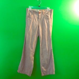 Anthropologie coral-colored flared leg pants